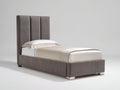 Letto singolo - Tessuto - 210x100x120 cm - Grigio tortora - Stile moderno