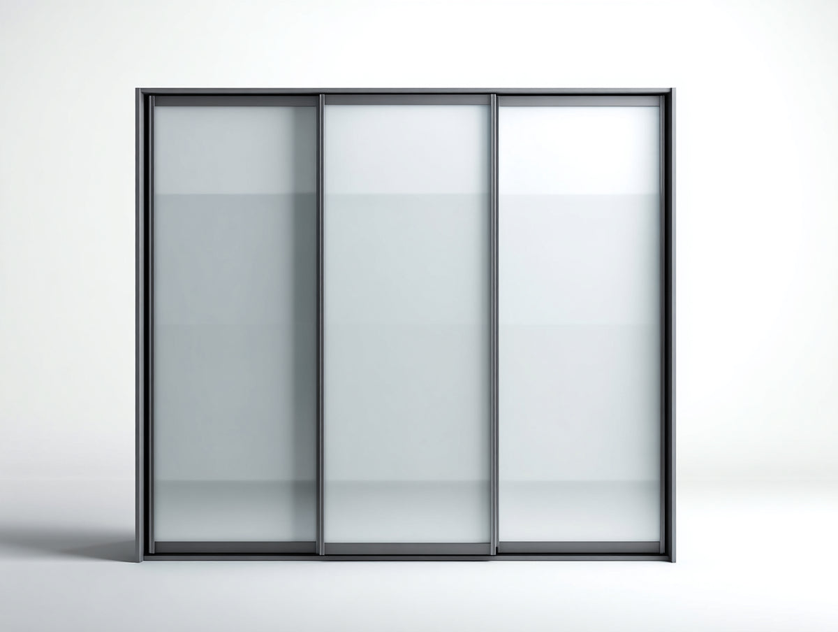 Armadio - Vetro-Alluminio - 300x65x230 cm - Nero-Trasparente - Moderno