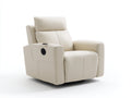 Poltrona reclinabile-Pelle sintetica-118x106x118 cm-Crema-Moderno