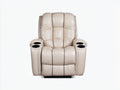 Poltrona reclinabile-Pelle sintetica-104x98x112 cm-Crema-Moderno