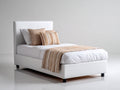 Letto singolo - Ecopelle - 210x100x110 cm - Bianco - Stile moderno