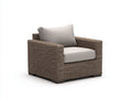 Poltrona da giardino - Fibra intrecciata-Tessuto - 92x88x74 cm - Marrone tortora-Beige chiaro - Stile moderno