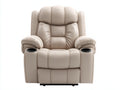 Poltrona reclinabile-Pelle sintetica-110x102x115 cm-Beige-Moderno