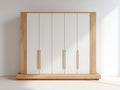 Armadio - Legno - 300x60x230 cm - Bianco-Rovere chiaro - Moderno