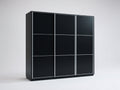 Armadio - Legno-Alluminio - 280x65x220 cm - Nero - Moderno