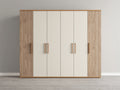 Armadio - Legno - 300x60x230 cm - Bianco-Rovere chiaro - Moderno