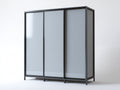 Armadio - Vetro-Alluminio - 280x65x230 cm - Grigio scuro-Trasparente - Moderno