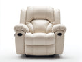 Poltrona reclinabile-Pelle sintetica-102x96x112 cm-Crema-Moderno