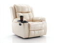Poltrona reclinabile-Pelle sintetica-85x90x105 cm-Crema-Moderno