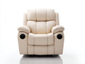 Poltrona reclinabile-Pelle sintetica-106x98x112 cm-Crema-Moderno