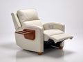Poltrona reclinabile-Pelle sintetica-Legno-95x90x105 cm-Crema-Moderno