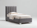 Letto singolo - Tessuto - 210x100x120 cm - Grigio - Stile moderno