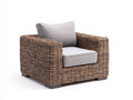 Poltrona da giardino - Fibra intrecciata-Tessuto - 95x90x75 cm - Marrone-Grigio chiaro - Stile moderno
